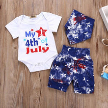 Load image into Gallery viewer, Baby&#39;s 1st 4th Of July Star Print - Bee and Co
