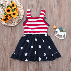 Toddler Baby Girls Dress Stars & Bows 4th Of July - Bee and Co